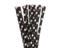 paper-straw--black-&amp-white-polka-dots-10-set-